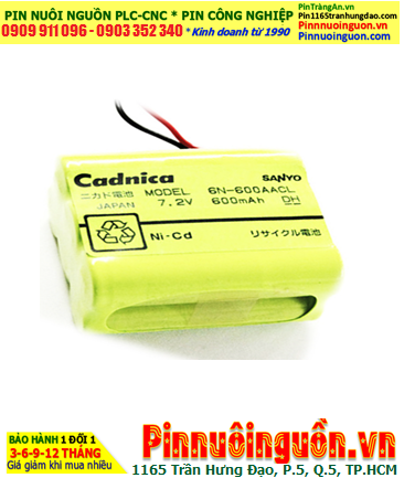 Yamaha 6N-600AACL; Pin nuôi nguồn YAMAHA 6N-600AACL (CADNICA 7.2V-600mAh)/ Xuất xứ NHẬT