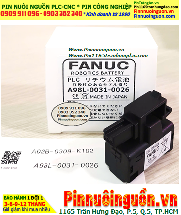 FANUC A98L-0031-0026; Pin nuôi nguồn FANUC A98L-0031-0026 chính hãng, Xuất xứ NHẬT