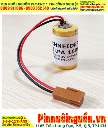 Schneider 1608; Pin nuôi nguồn Schneider 1608 lithium 3.0v 2/3A 1200mAh chính hãng, Xuất xứ Nhật
