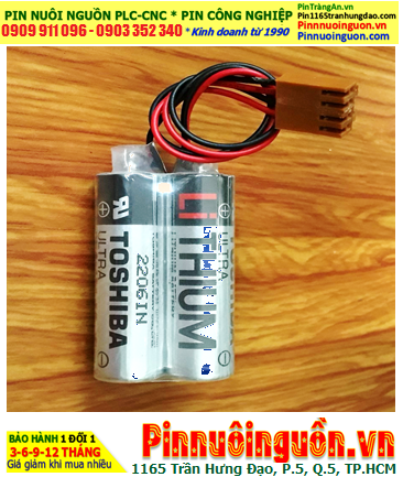 Toshiba 2ER17500V (Zắc đen 2holes ); Pin nuôi nguồn NACHI Robot 3.6v 5400mAh chính hãng _Xuất xứ Nhật