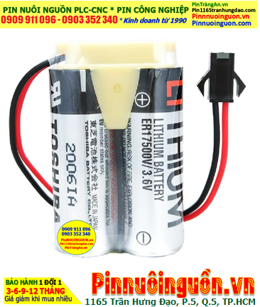 Toshiba 2ER17500V (Zắc đen 2holes, Mũ chụp); Pin nuôi nguồn NACHI Robot 3.6v 5400mAh _Xuất xứ Nhật