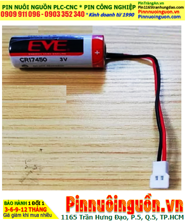 EVE CR17450; Pin nuôi nguồn EVE CR17450 Lithium 3v 4/5A 2200mAh (ZẮC CẮM) chính hãng