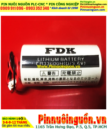 FDK ER33600H, Pin nuôi nguồn PLC FDK ER33600H lithium 3.6v D 19000mAh chính hãng /Xuất xứ NHẬT