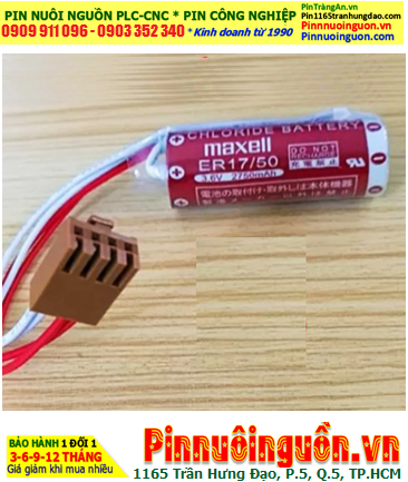 Maxell ER17/50, Pin nuôi nguồn PLC Maxell ER17/50 lithium 3.6v 2750mAh chính hãng, Xuất xứ NHẬT