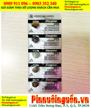 COMBO 01vỉ=5viên Pin đồng hồ xịn 1.55v Silver Oxide Energizer SR43SW Pin 386 chính hãng, Xuất xứ NHẬT
