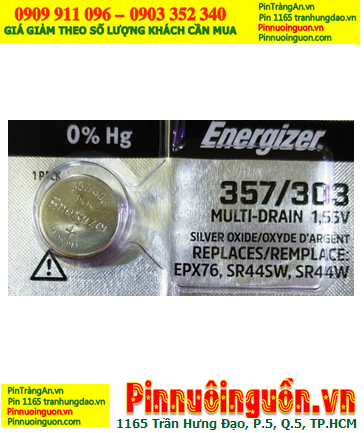 Energizer SR44SW _Pin 357; Pin đồng hồ 1.55v Silver Oxide Energizer SR44SW 357, Xuất xứ MỸ (USA)