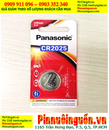 Panasonic CR-2025PT/1B; Pin 3v Lithium Panasonic CR-2025PT/1B (Loại vỉ 01viên), Xuất xứ Indonesia