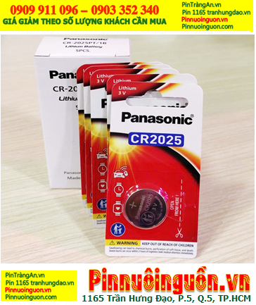 COMBO 01hộp=5vỉ Pin 3v Lithium Panasonic CR-2025PT/1B, X.xứ Indonesia _Giá 195.000 /Hộp