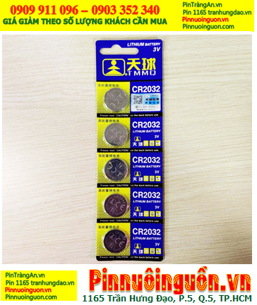 COMBO mua 01vỉ=5viên Pin TTMQ Tianqiu CR2032 Lithium 3v chính hãng _Giá chỉ 34.000đ/ Vỉ 5viên