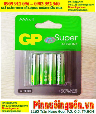 GP24AE-2BC4, Pin AAA 1.5v GP24AE-2BC4 Super Alkaline G-TECH 50% more power (Vỉ 04viên)