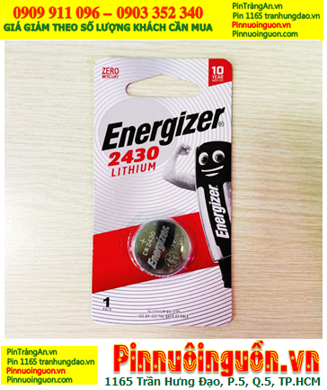 Energizer CR2430, Pin 3v lithium Energizer CR2450 E-CR2430 BP1 chính hãng (Loại vỉ 01viên)