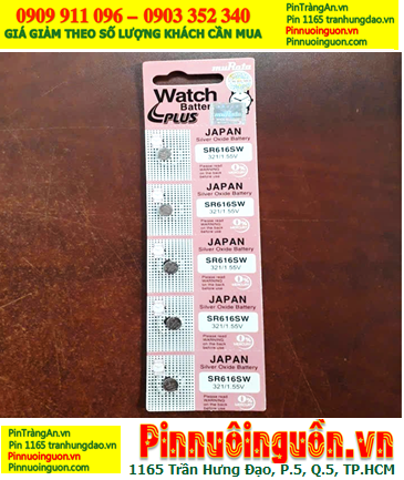 COMBO 01vỉ=5viên Pin 1.55v Silver Oxide MuRata SR616SW _Pin 321, Giá chỉ 59.000/ vỉ 5viên