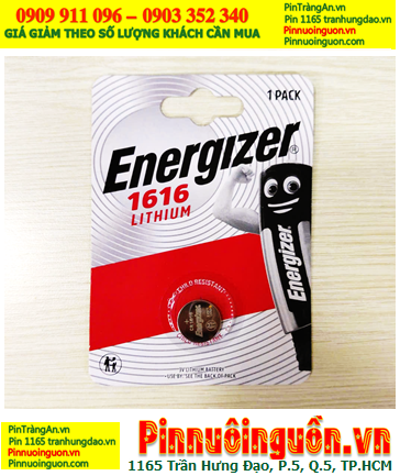 Energizer CR1616, Pin 3V lithium Energizer CR1616, E-CR1616 chính hãng (Vỉ 1viên)