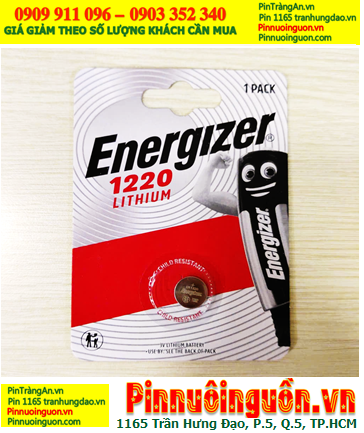 Energizer CR1220, Pin 3v Lithium Energizer CR1220, E-CR1220 chính hãng (Vỉ 1viên)