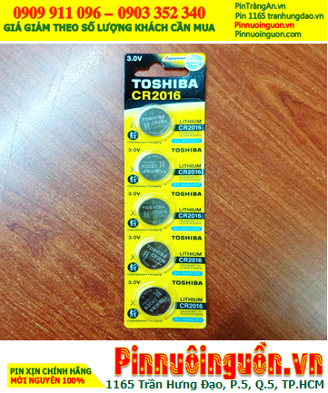 COMBO 1vỉ 5viên Pin Toshiba CR2016 lithium 3v chính hãng _Giá chỉ 57.000đ/ Vỉ 5viên
