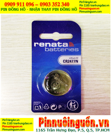 Renata CR2477N; Pin 3v lithium Renata CR2477N _Xuất xứ Thụy Sỹ _Vỉ 1viên