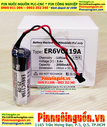 Pin ER6VC119A; Pin nuôi nguồn Mitsubishi ER6VC119A lithium 3.6v AA 2000mAh _Xuất xứ Nhật