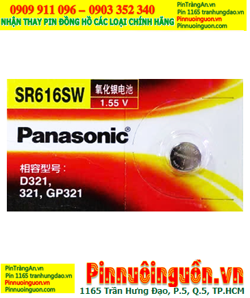 Panasonic SR616SW-Pin 321, Pin đồng hồ 1.55v Silver Oxide Panasonic SR616SW, Xuất xứ NHẬT