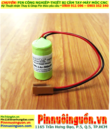Pin sạc 2.4v-1/3AA-300mAh, Pin nuôi nguồn MÁY THÊU  2.4v-1/3AA-300mAh