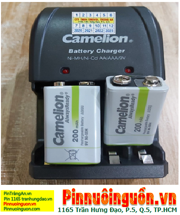 Bộ sạc pin 9v Camelion BC-0904SM kèm sẳn 2 pin sạc Camelion NH-9V200ARBP1 AlwaysReady