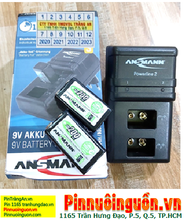 Ansman Powerline 2 _Bộ sạc Powerline 2 kèm 2 pin sạc 9v Ansman MaxE E200 (9v 200mAh)