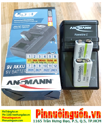 Ansman Powerline 2 _Bộ sạc Powerline 2 kèm 2 pin sạc 9v Camelion NH-9v200ARBP1 (9v200mAh) Vỏ TRẮNG