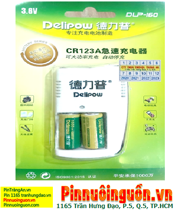 Bộ sạc pin 3v Lithium Delipow DLP-160 kèm sẳn 2 pin sạc Delipow ICR123A 1000mAh 3v
