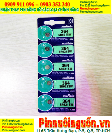 COMBO 01vỉ=5viên Pin1.55v MuRata SR621SW _Pin 364 chính hãng _Giá chỉ 59.000/ Vỉ 5viên