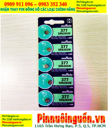 COMBO 01vỉ 5viên Pin1.55v MuRata SR626SW _Pin 377 chính hãng _Giá chỉ 59.000/ Vỉ 5viên