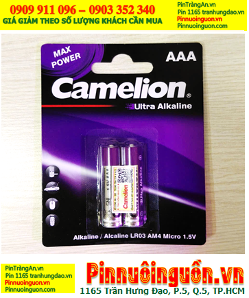 Camelion LR03 AAA AM4; Pin AAA 1.5v Camelion LR03 Ultra Alkaline (MẪU MỚI), Vỉ 2viên