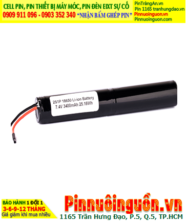 Pin sạc Lithium 7.4v-3400mAh, Pin sạc Lithium Li-ion 7.4v-3400mAh/ Có nhận bấm ghép pin theo yêu cầu