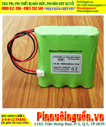 Pin sạc 14.8v-3500mAh, Pin sạc Lithium Li-ion EVE INR18650-35V (14.8v, 3300mAh-3500mAh) chính hãng