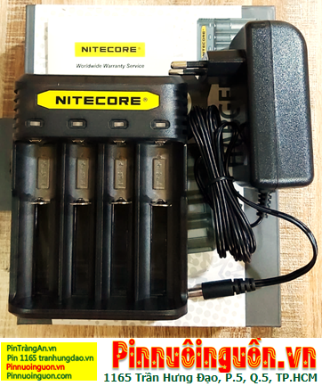 Nitecore Q4; Máy sạc pin Lithium 3.7v Nitecore Q4 _Sạc được 1,2,3,4 Pin 18650, 14500, 18350, 16340, CR123A,..