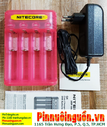 Nitecore Q4; Máy sạc pin Lithium Nitecore Q4 _Sạc được 1,2,3,4 Pin 18650, 14500, 18350, 16340, CR123A,. (tự ngắt khi sạc đầy).