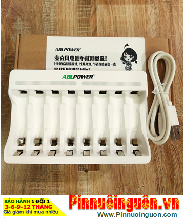 ABLPOWER NI-08 _Máy sạc ABLPOWER NI-08 với 08 khe (08 rảnh) sạc được 2,4,6,8 pin AA và AAA các hãng pin