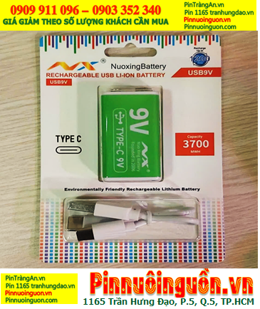 Nuoxing USB9V, Pin sạc Lithium 9V Nuoxing USB9V 3700mWh (=1000mAh) chính hãng (Vỉ 1viên)