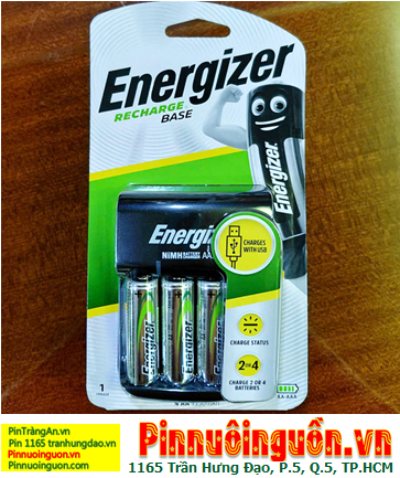 Energizer CHVC5 (cáp sạc USB)_Máy sạc 04 Khe (sạc 2-4 pin AA, AAA) kèm 4 pin sạc Energizer AA1350mAh 1.2v