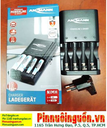 Powerline 4Smart; Máy sạc pin AA-AAA Powerline 4Smart _Sạc nhanh _Sạc được 1,2,3,4 pin AA và AAA