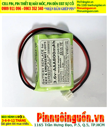 Pin đèn Exit thoát hiểm 3.6v AAA800mAh, Pin đèn sự cố khẩn cấp 3.6v AAA800mAh, Pin Sạc 3.6v AAA800mAh