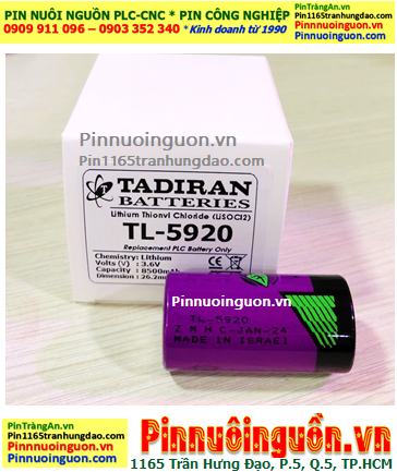 Pin Tadiran TL-5920; Pin TL-5920; Pin nuôi nguồn PLC Tadiran TL-5920 lithium 3.6v C 8500mAh _Xuất xứ Israel