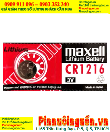 Pin Maxell CR1216, Pin 3v Lithium Maxell CR1216 chính hãng, Cell in Japan