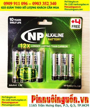 Pin NP LR6EG (4 Pin AA-AAA), Pin tiểu AA 1.5v alkaline LR6EG(8B) Green Energy chính hãng (Loại vỉ 8 viên)