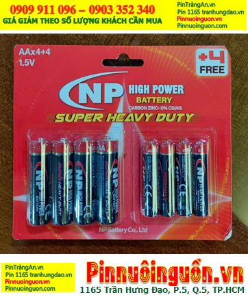 Pin NP R6EG (4 Pin AA-AAA), Pin tiểu AA 1.5v alkaline R6EG(8B) Super Heavy Duty (Loại vỉ 8 viên)