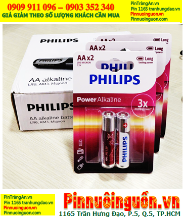 COMBO 01hộp 12vỉ=24viên Pin Philips LR6P2B/97 Power Alkaline AA 1.5v _Giá chỉ 348.000/ Hộp