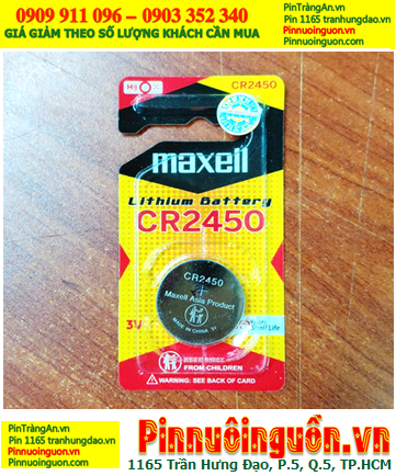 Pin Maxell CR2450-BP1; Pin 3v lithium Maxell CR2450-BP1 chính hãng (Loại vỉ 01viên)