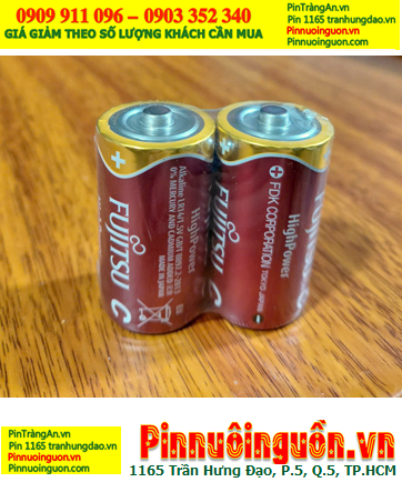 Pin Fujitsu LR14(2S) FH; Pin LR14(2S) FH; Pin trung C 1.5v Alkaline Fujitsu LR14(2S) FH Made in Japan Vỉ 2viên