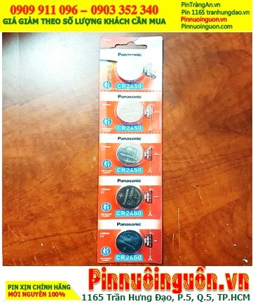 COMBO 1vỉ 5viên Pin Panasonic CR2450 lithium 3v chính hãng _Giá chỉ 119.000đ/ Vỉ 5viên