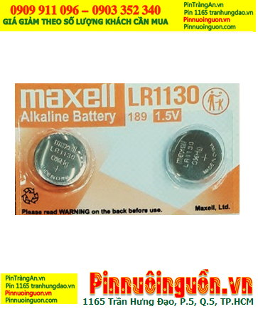 Maxell LR1130; Pin cúc áo 1.5v Alkaline Maxell LR1130, AG10, 189 chính hãng (MẪU MỚI)