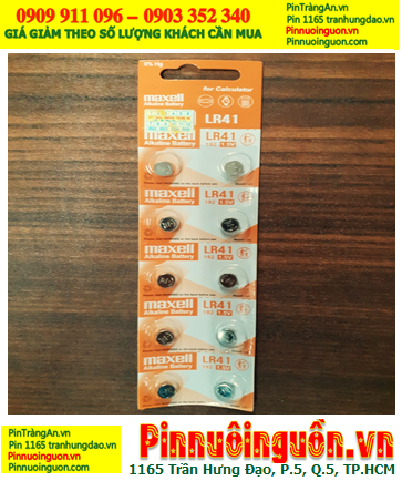 COMBO 1vỉ 10viên Pin Maxell LR41, AG3, 192 Alkaline 1.5v _Giá chỉ 45.000đ/ Vỉ10viên