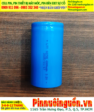 Pin 32700-6000mAh LifeP04 3.2v, Pin sạc 3.2v Lithium Iron Phosphate (LiFePO₄) LTT 32700-6000mAh/MẪU MỚI